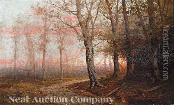 Dark Forest Landscape Oil Painting - George Ernest Colby