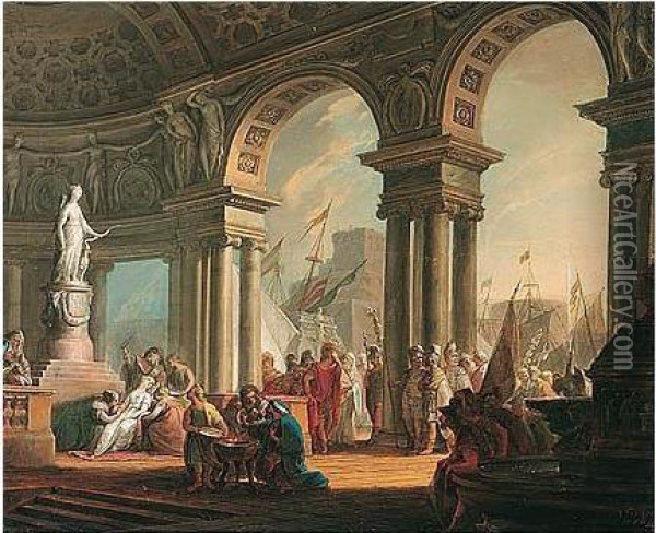 The Sacrifice Of Iphigenia Oil Painting - Vinzenz Fischer