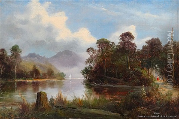 Southern Lake Scene Oil Painting - James Peele