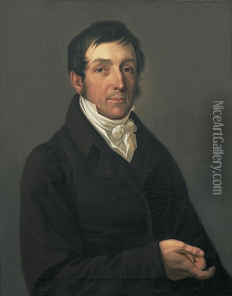 Portrait Des Generalkonsuls Und Bankiers Conrad August Thieme Oil Painting - Gustav Adolph Henning
