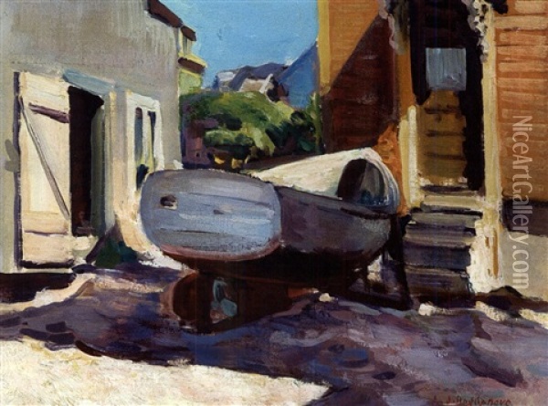 Drydock, Monhegan Oil Painting - Abraham Jacob Bogdanove