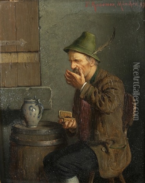 Eine Prise Schnupftabak Oil Painting - Peter Kraemer the Elder