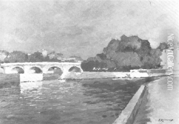 Le Pont Neuf Oil Painting - Jules Ernest Renoux