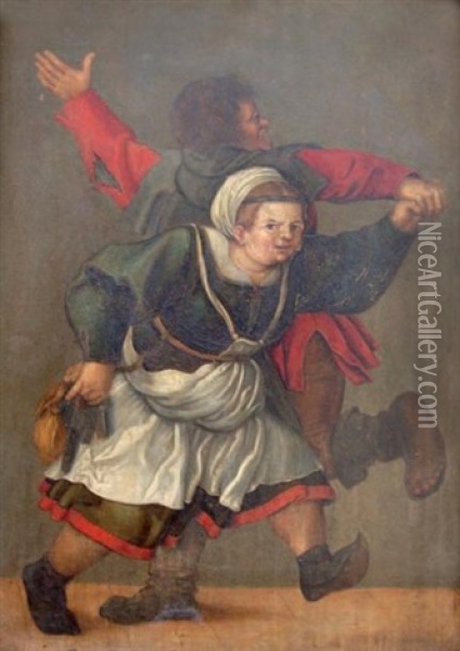 Couple De Paysans Dansant Oil Painting - Albrecht Duerer