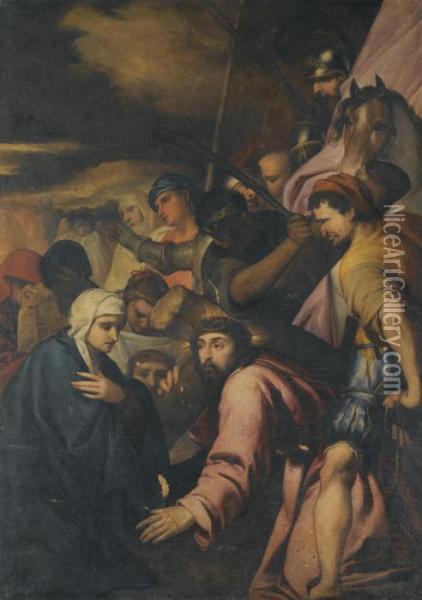 Christ Falls On The Way To Calvary Oil Painting - Alonso Cano