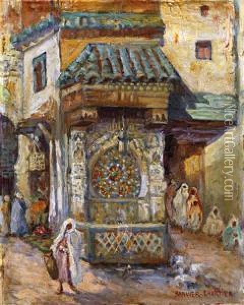 Fontaine Nejjarine A Fes Oil Painting - Lucie Ranvier-Chartier