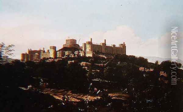 A View of Windsor Castle Oil Painting - Jan Wyck