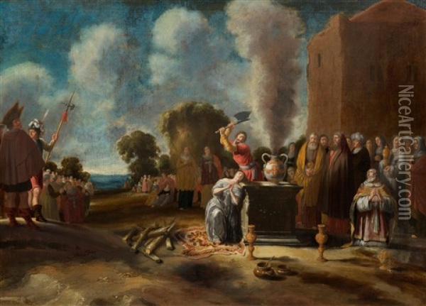 The Sacrifice Of Iphigenia Oil Painting - Jan Christiansz Micker