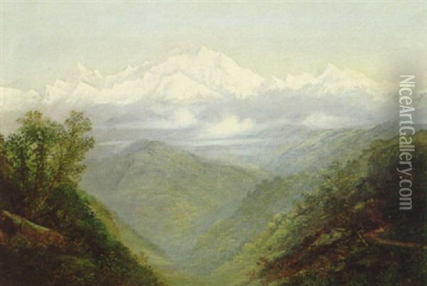 Tasmanian Mountain Range Oil Painting - William Charles Piguenit