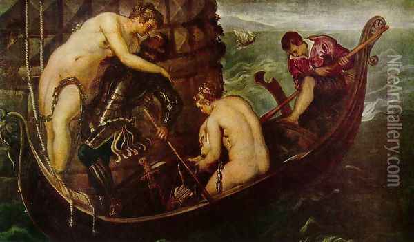 The Deliverance of Arsinoe c. 1560 Oil Painting - Jacopo Tintoretto (Robusti)