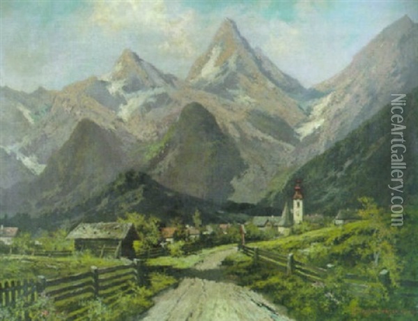 Lofer Bei Reichenhall Oil Painting - Theodor Otto Michael Guggenberger