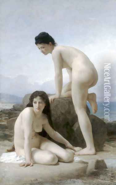 Les Deux Baigneuses (The Two Bathers) Oil Painting - William-Adolphe Bouguereau