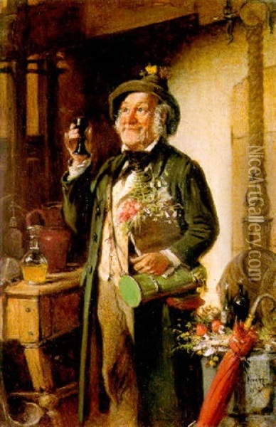 The Botanist's Tipple Oil Painting - Hermann Kern