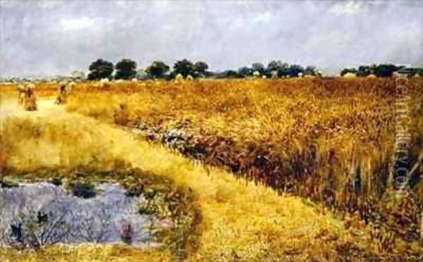 A Field of Corn Oil Painting - William Davis