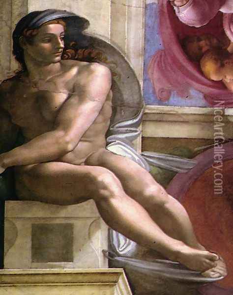 Ignudo -2 1511 Oil Painting - Michelangelo Buonarroti