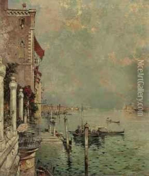 Hotel Britannia, Venice Oil Painting - Franz Richard Unterberger