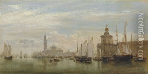 The Dogana, Looking Towards San Giorgio Maggiore, Venice Oil Painting - Edward William Cooke