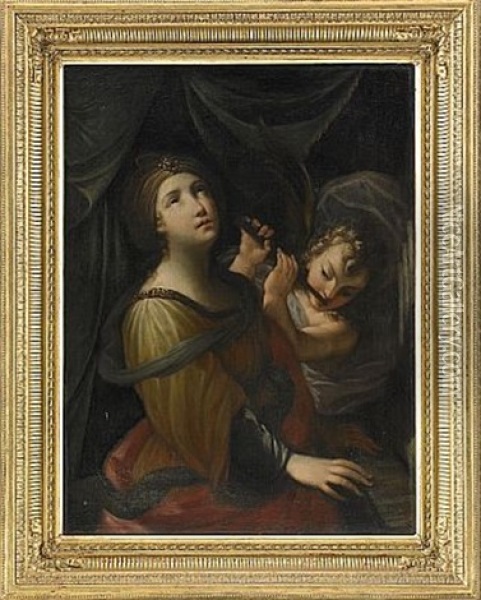 Sankta Cecilia Oil Painting - Elisabetta Sirani