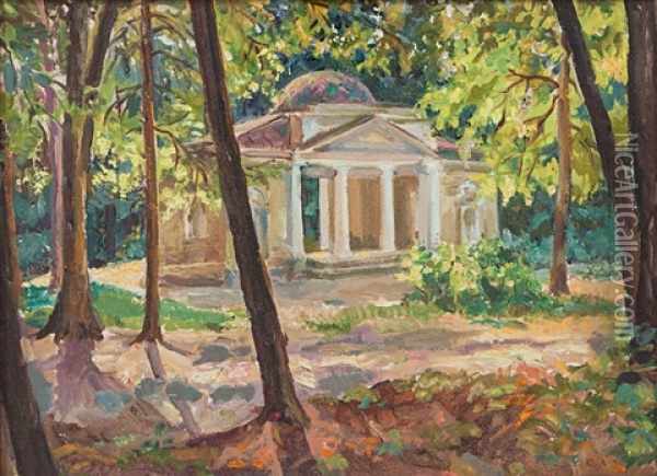 In The Park Oil Painting - Sergei Ivanovich Lobanov