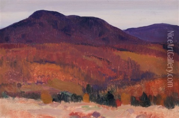 Laurentides En Automne Oil Painting - Clarence Alphonse Gagnon