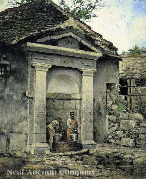 The Old Well House Oil Painting - Melvin Brown Ray