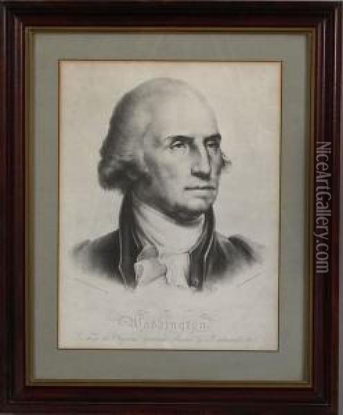 Washington By Pendleton Oil Painting - Rembrandt Peale