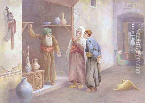 Arab traders, Cairo Oil Painting - Charles Robertson