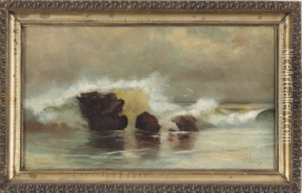 Seascape With Rocks Oil Painting - Elizabeth Wentworth Roberts