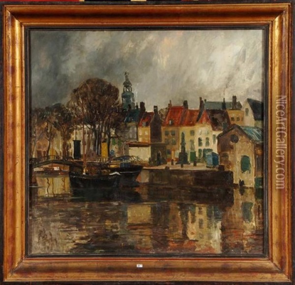 Coin D'amsterdam Au Canal Oil Painting - Joseph Francois de Coene