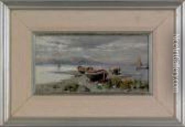 Coastal Scene Oil Painting - Giuseppe Carelli