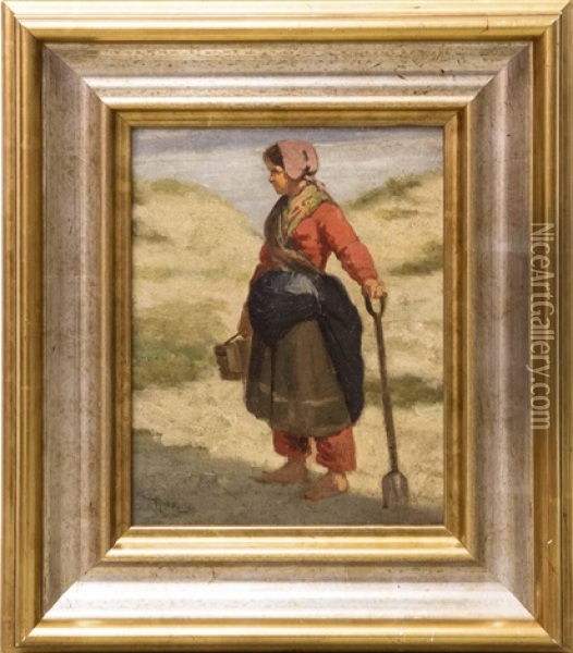 Distraction; Fiskarhustru Bland Dynerna Oil Painting - Louis Robbe