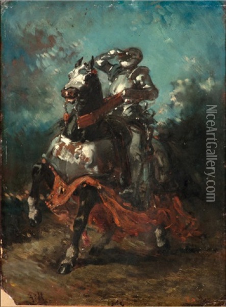 Cavalier En Armure Oil Painting - Eugene Delacroix