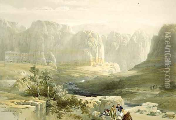 Petra looking South, March 9th 1839, plate 106 from Volume III of The Holy Land, engraved by Louis Haghe 1806-85 pub. 1849 Oil Painting - David Roberts