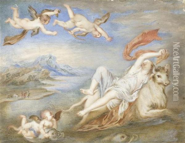 The Rape Of Europa Oil Painting - Tiziano Vecellio (Titian)