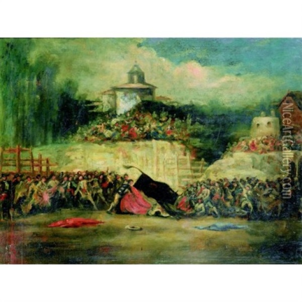 Scene De Tauromachie Oil Painting - Francisco Goya