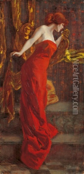 Julia Oil Painting - Albert von Keller