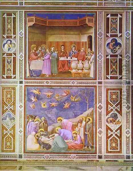 The Wedding Feast At Cana And The Deposition Of Christ 1304-1306 Oil Painting - Giotto Di Bondone