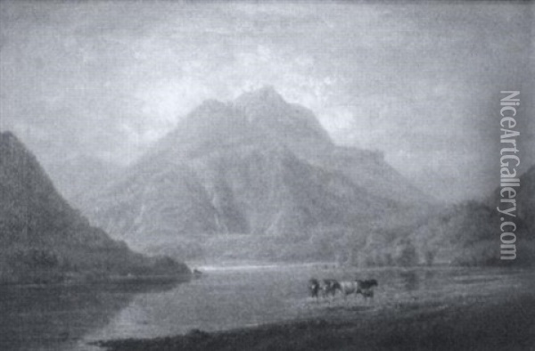 Loch Achray - Scotland Oil Painting - George Thompson Hobbs