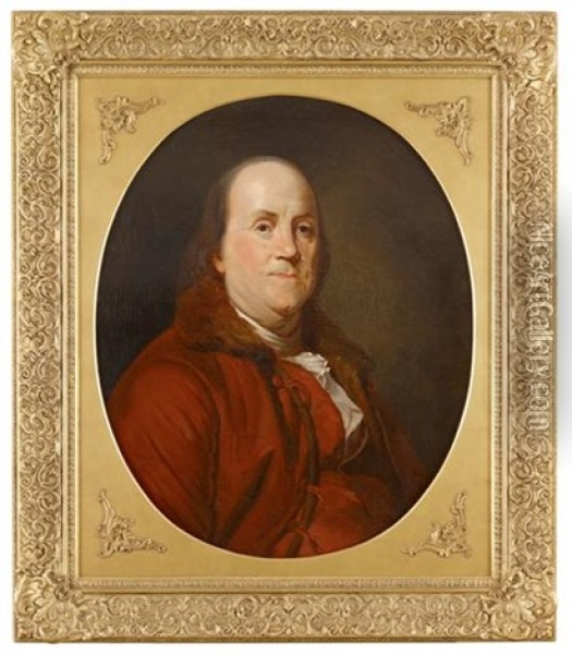 Portrait Of Benjamin Franklin (1706-1790) Oil Painting - Joseph-Siffred Duplessis