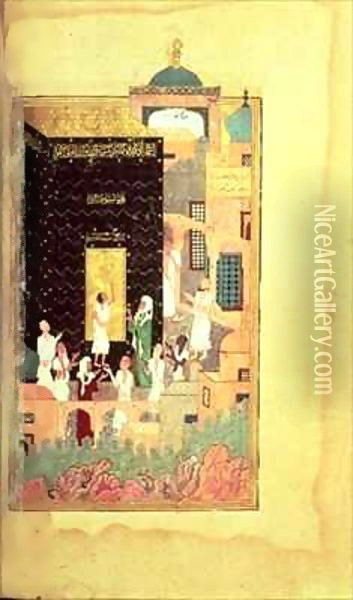 Add 25900 'Magnum all Ka'ba' Oil Painting - (Kamal al-Din Bihzad) Bihzad