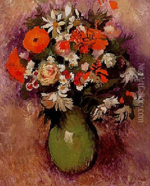 Fleurs Dans Un Vase Oil Painting - Paul Elie Gernez