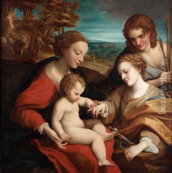 The Mystic Marriage Oil Painting -  Correggio