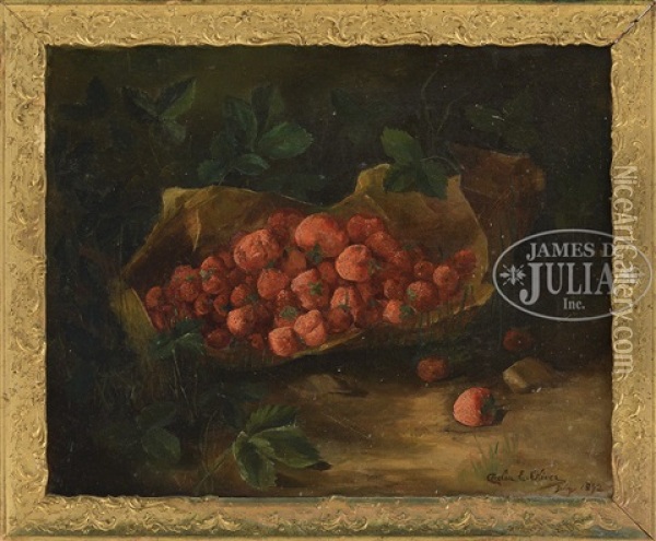 Still Life With Strawberries Oil Painting - Cecelia E. Oliver