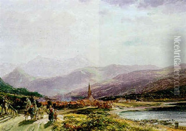 Travelling In Norway-vossevangen Oil Painting - Samuel Bough