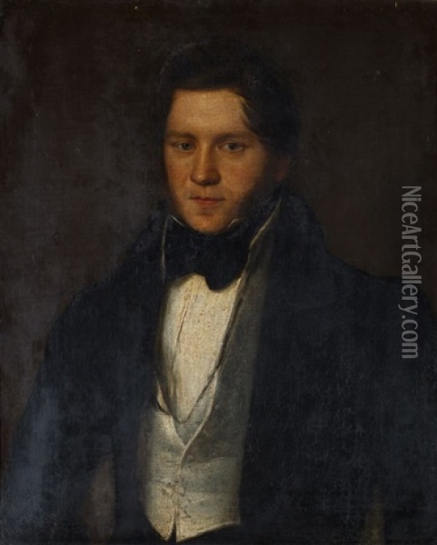 Portret Mlodego Mezczyzny Z Rodziny Lubomirskich Oil Painting - Anton Brodowski
