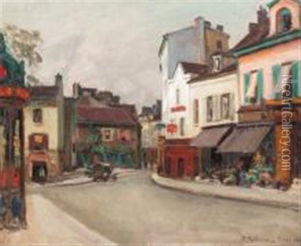 Rue De Paris Oil Painting - Abraham Neumann