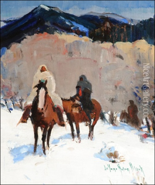 Three Horsemen Oil Painting - Laverne Nelson Black