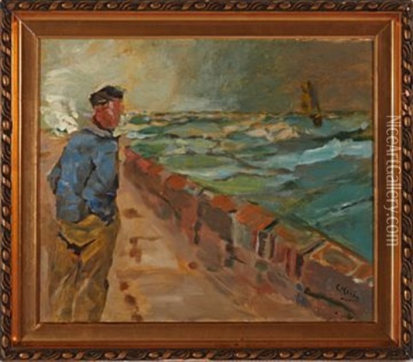 Moloen I Dieppe Oil Painting - Christian Krohg