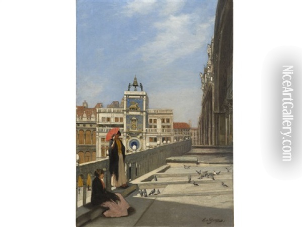 La Loggetta Dei Cavalli Oil Painting - Edouard De Jans