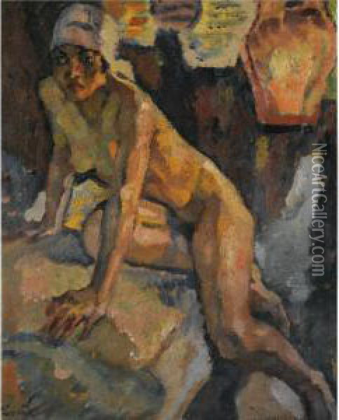 Im Serial (in The Harem) Oil Painting - Leo Putz